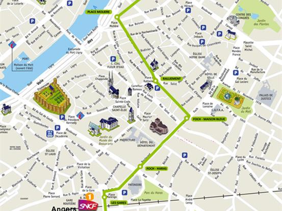 Plan d'accès au Grand Hôtel de la Gare Angers - Le Grand Hôtel de la Gare 3 étoiles