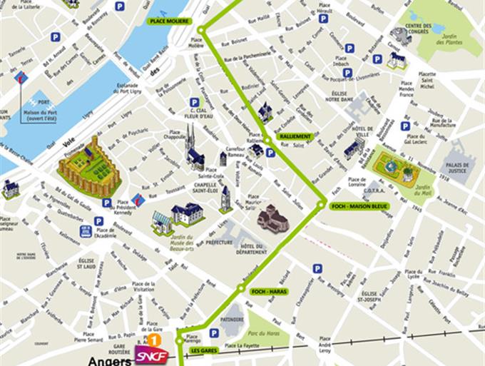 Plan d'accès au Grand Hôtel de la Gare Angers - Le Grand Hôtel de la Gare 3 étoiles